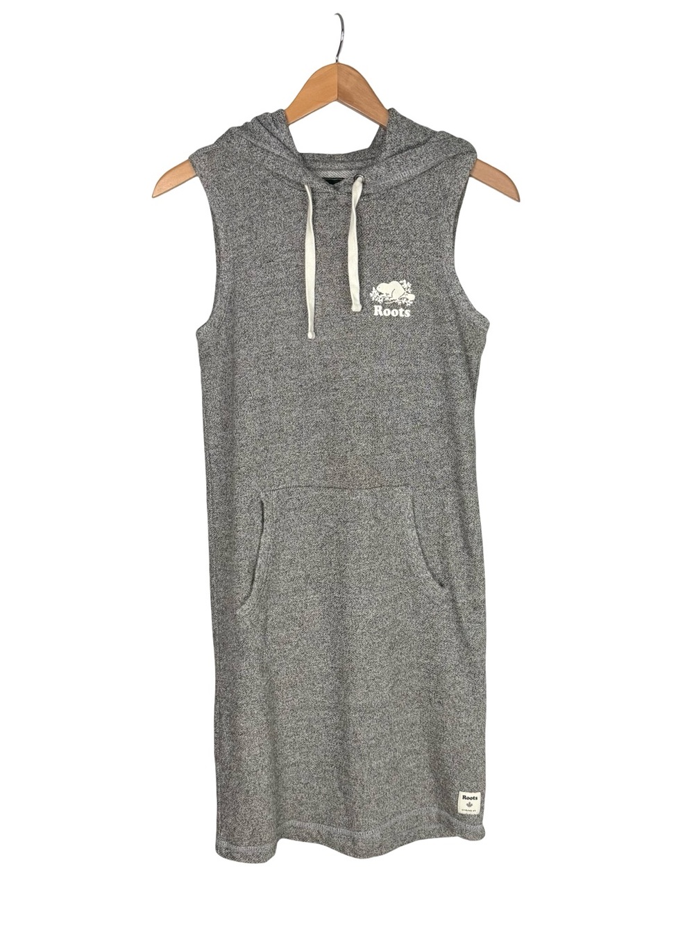 Roots Canada Hoodie Sweatshirt Sleeveless Dress Grey Size XS